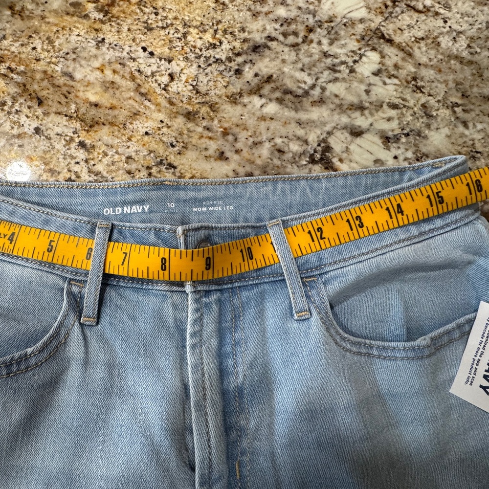 NWT - Old Navy High-rise WOW wide leg jeans Light Wash- size 10 Petite - Picture 7 of 10